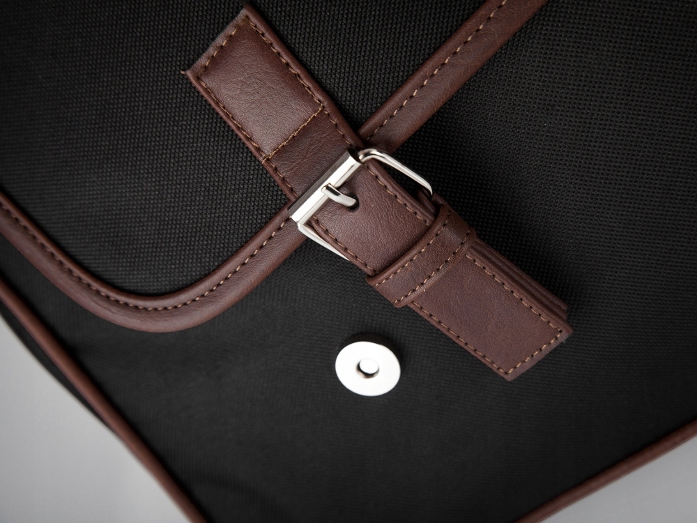 CZARNA TORBA MĘSKA NA RAMIĘ SOLOME CA15 CODURA Model TORBA CAMBRIDGE CODURA BLK BROWN