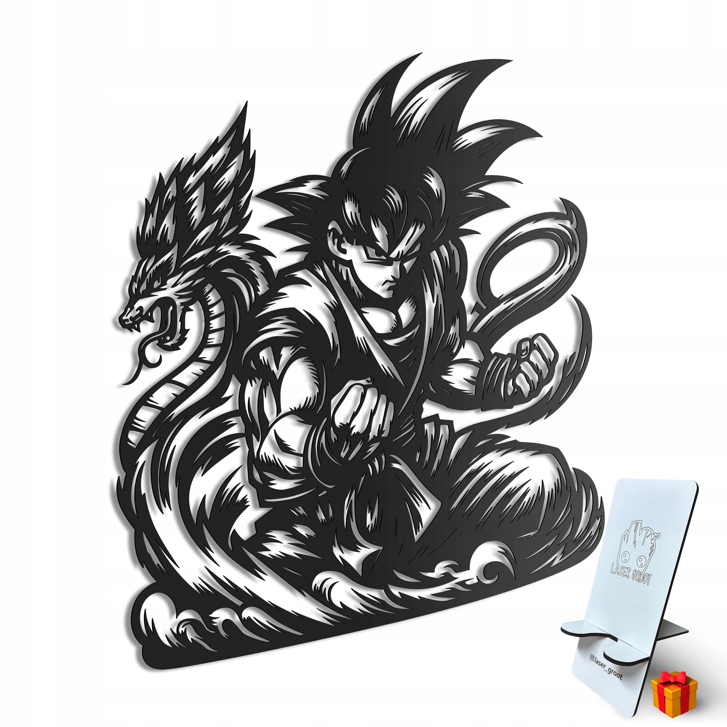 Obraz drewniany 3D Anime Goku Dragonball Dekoracja Ścienna XL