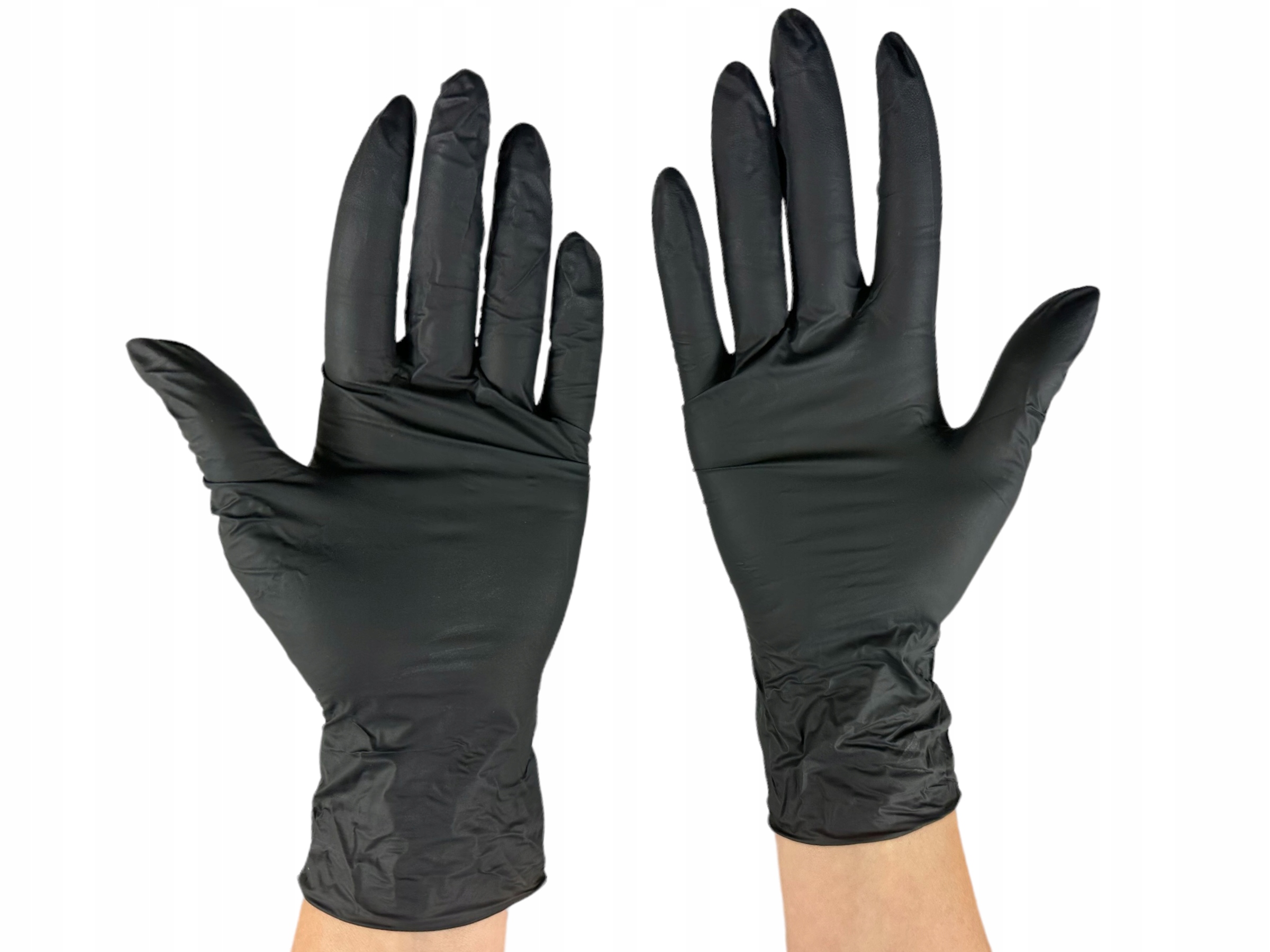 Rękawiczki czarne nitrylowe rozmiar S 100 SZTUK na cele medyczne PLAST Model CZARNE