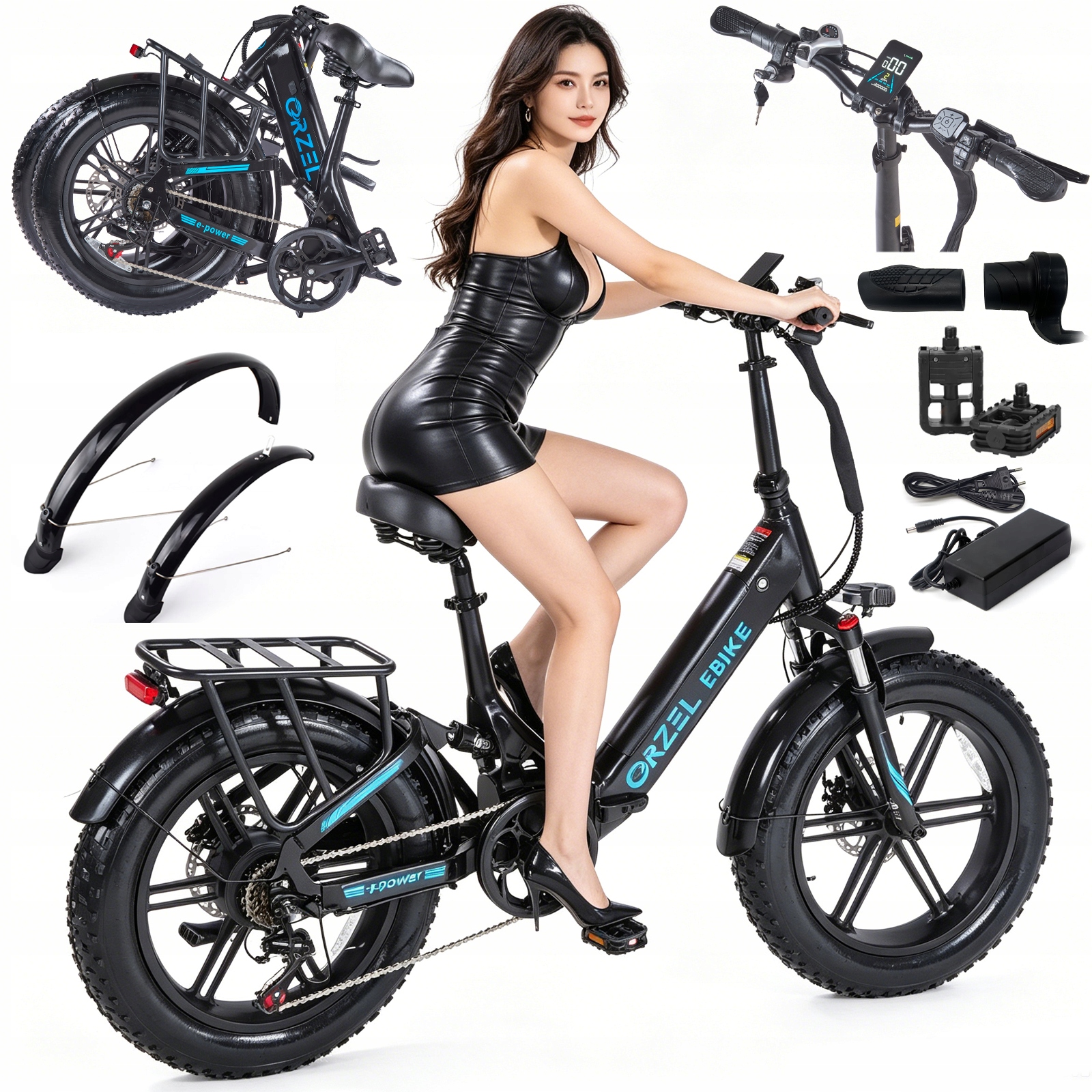 Składany Rower Elektryczny Orzel L20 250W 15Ah 25KM/H 100KM 20"*4.0" Ebike