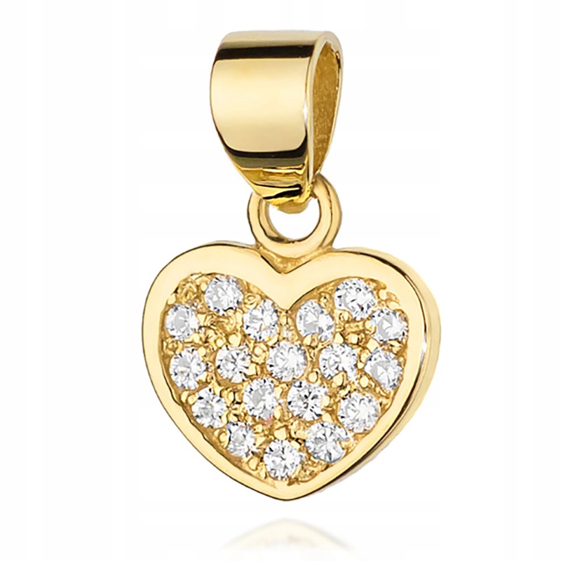 Zlatý Přívěsek pr. 585 Srdce S Brilianty 0,15 ct