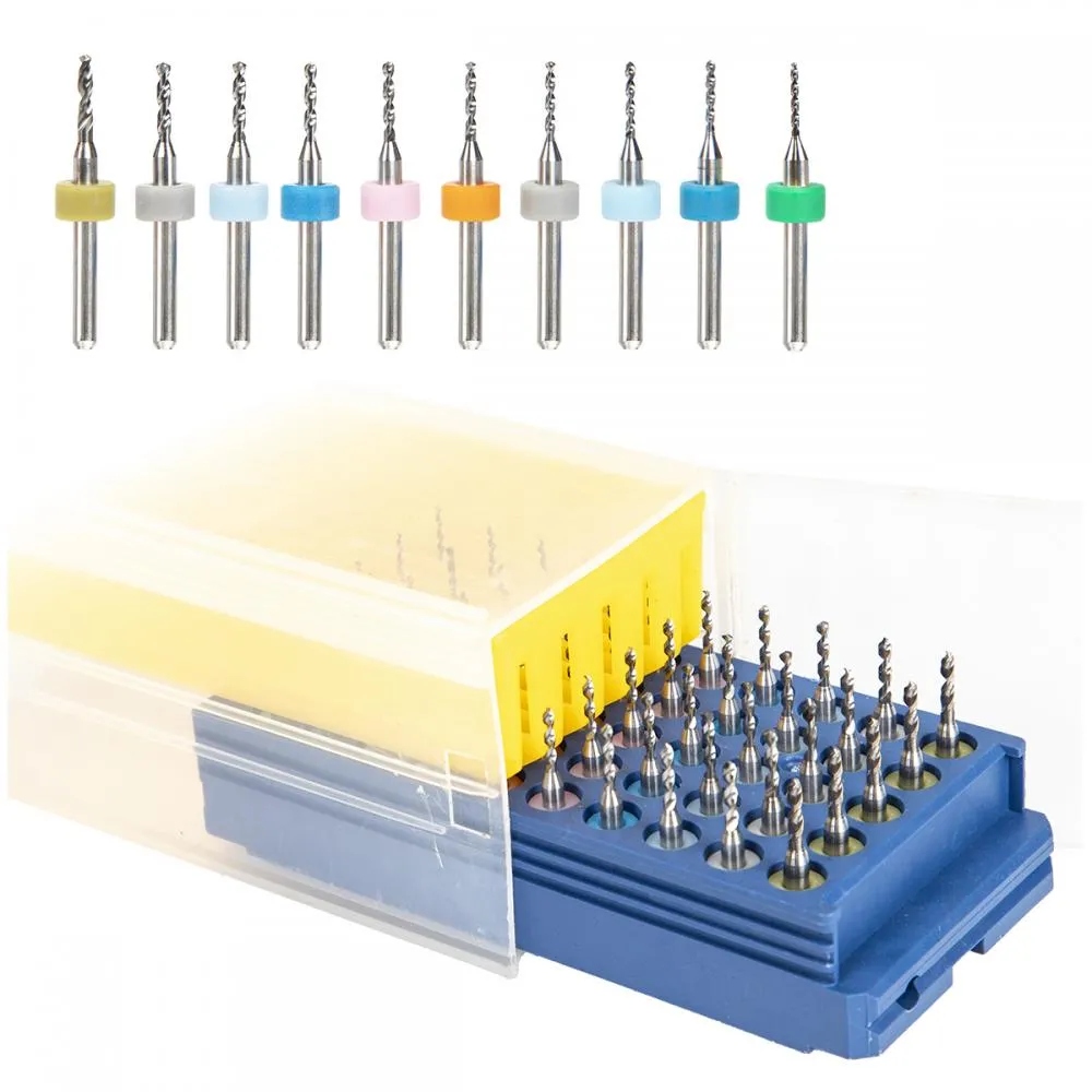 Komplet 50 mini wierteł do elektroniki Pcb wiercenia 1,1-2,0 mm