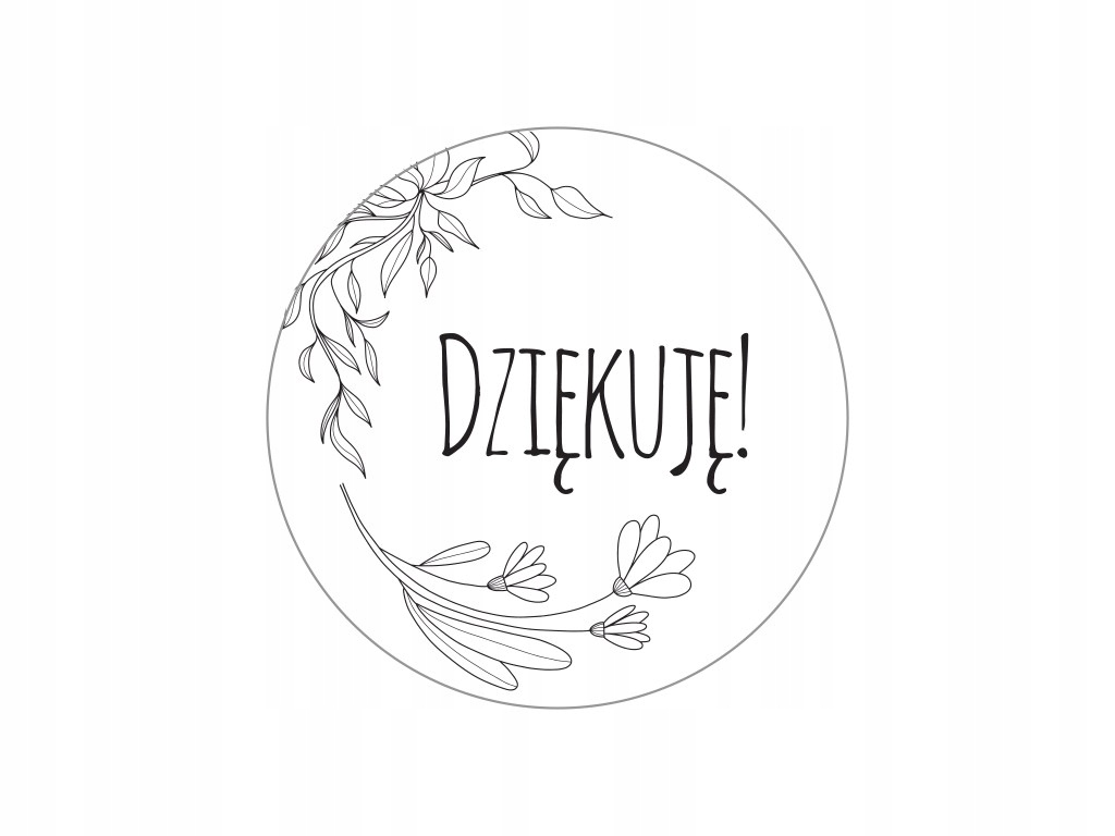 

Naklejki Okrągłe Białe FI35MM Dziękuję