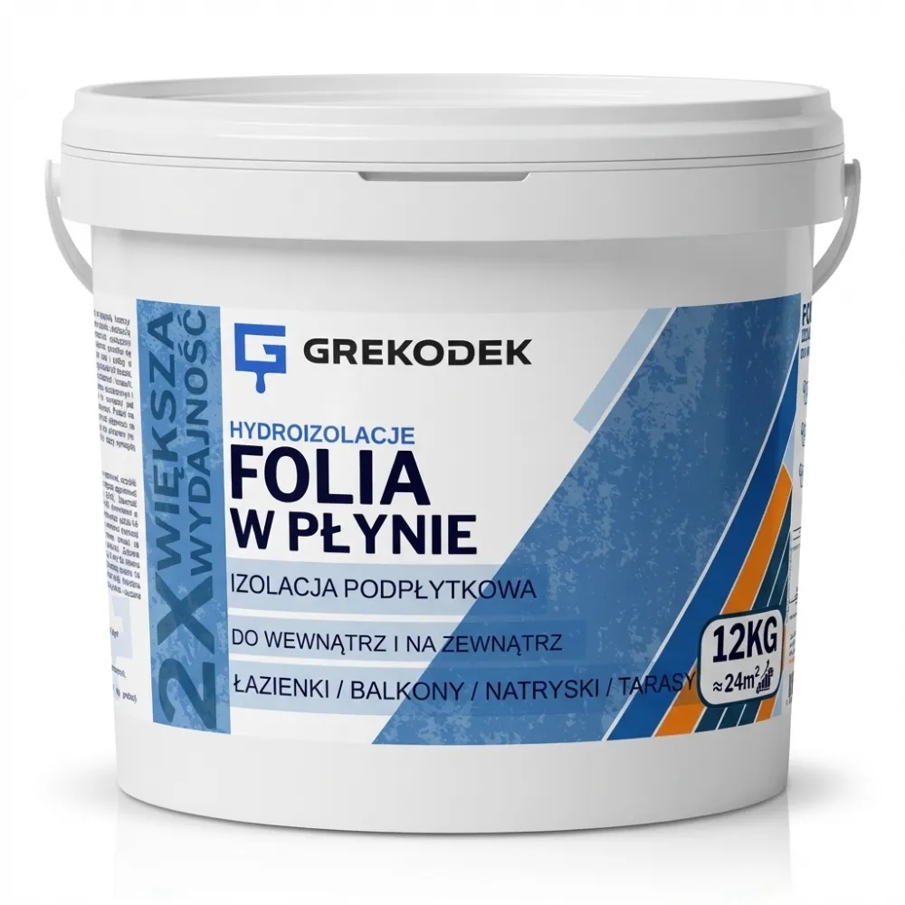 Folia W Płynie Hydroizolacja Niebieska Gęsta do Łazienek Guma 12KG Wydajna