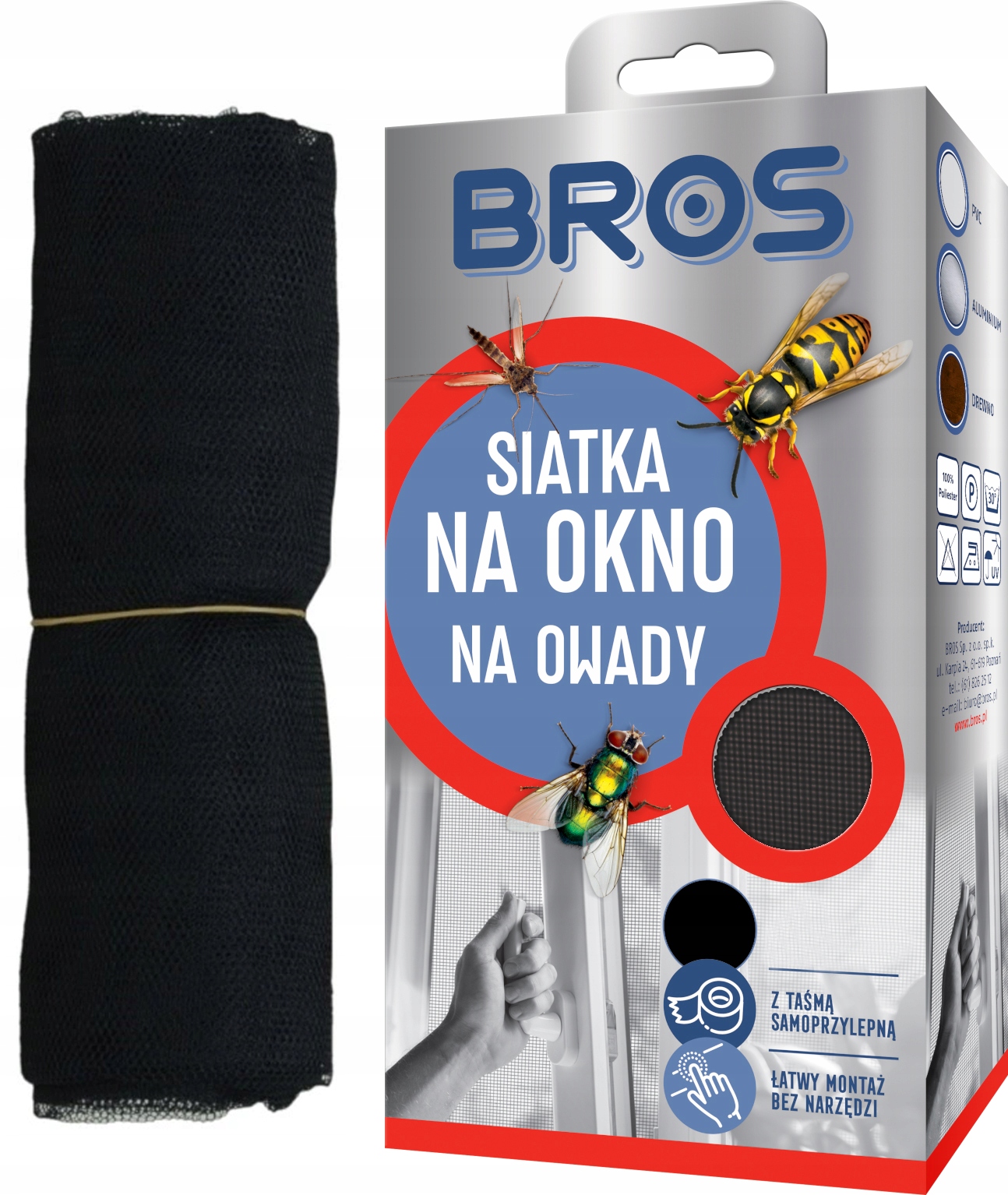 

Siatka Moskitiera Na Komary Na Okno Bros 150X180