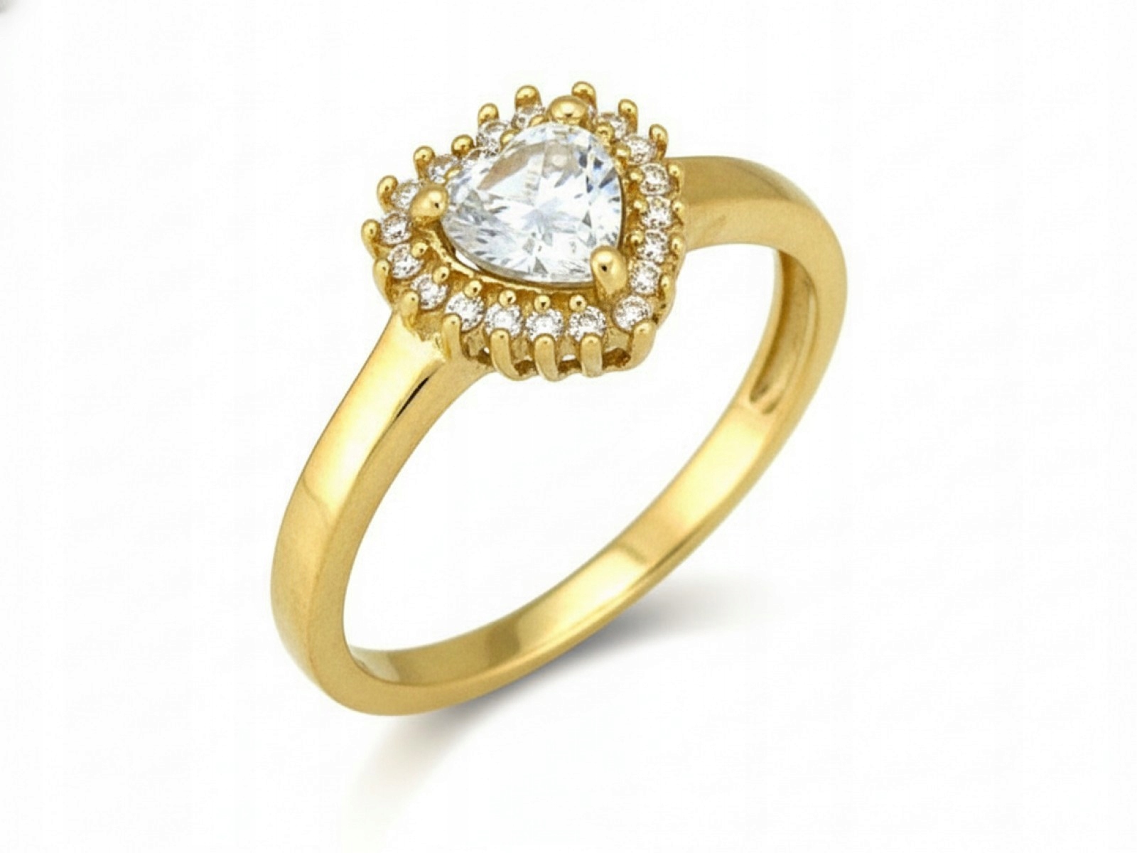 Prstýnek zlatý 585 Křišťálové 21r srdce zirkon ve tvaru srdce 2.2 g