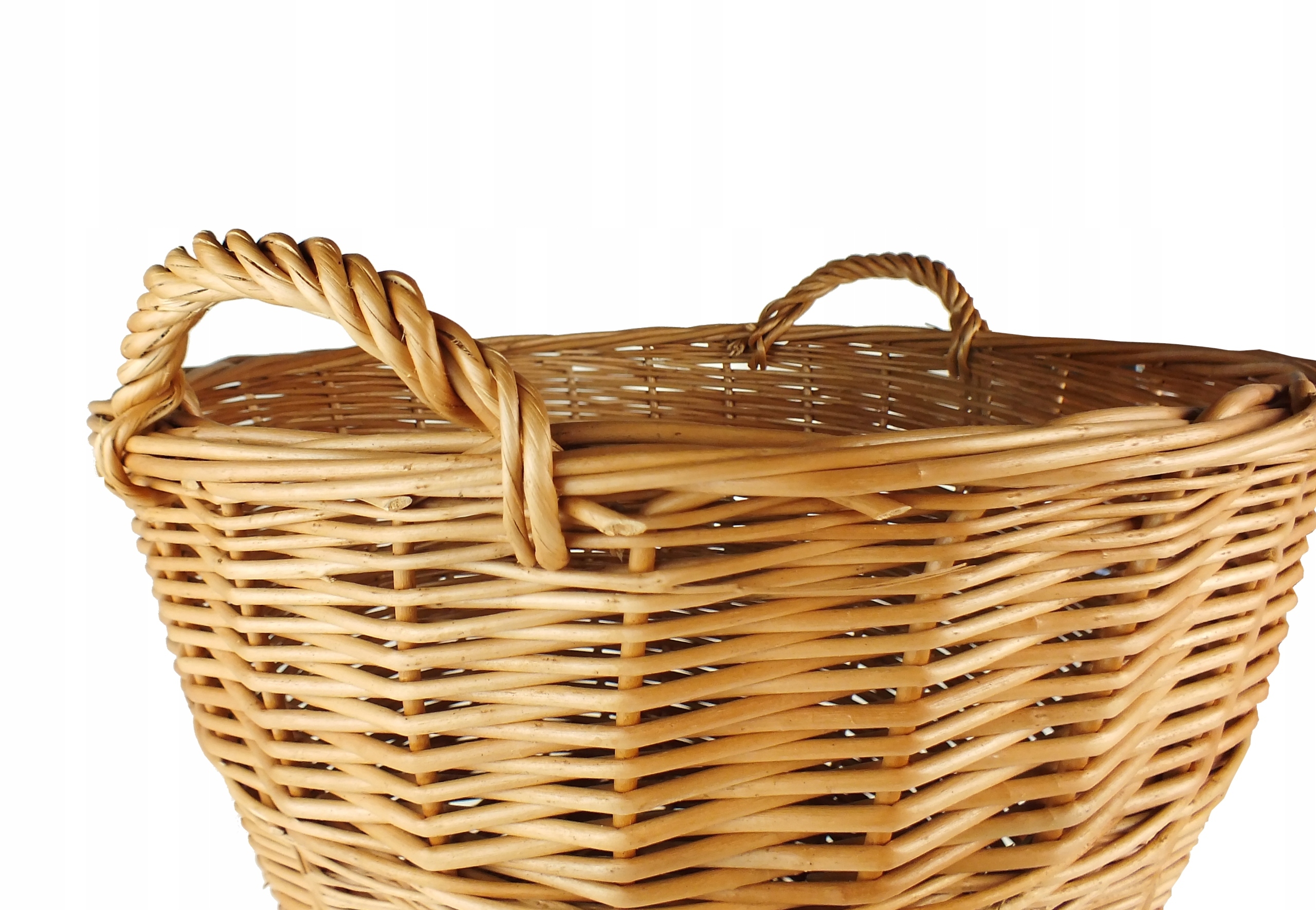 Wiklinowy KOSZ NA DREWNO LIŚCIE GOSPODARSKI 45 cm Materiał wiklina