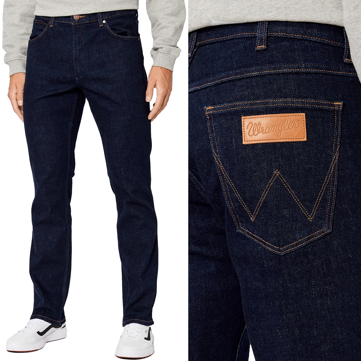 Wrangler Greensboro Day Drifter jednoduché tmavě modré džínové kalhoty W31 L32