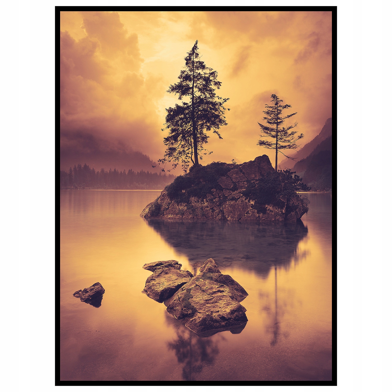 

Plakat 30x40 szczyt góry dolina las sosna jezioro