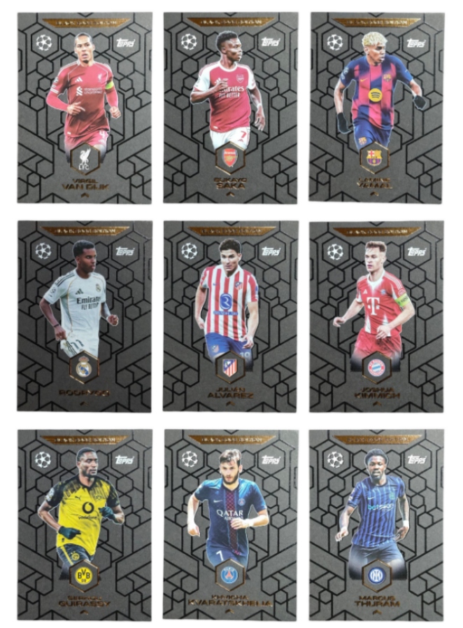 Topps Match Attax 2025-2026 Komplet 9 Kart Black Edge Edition Be