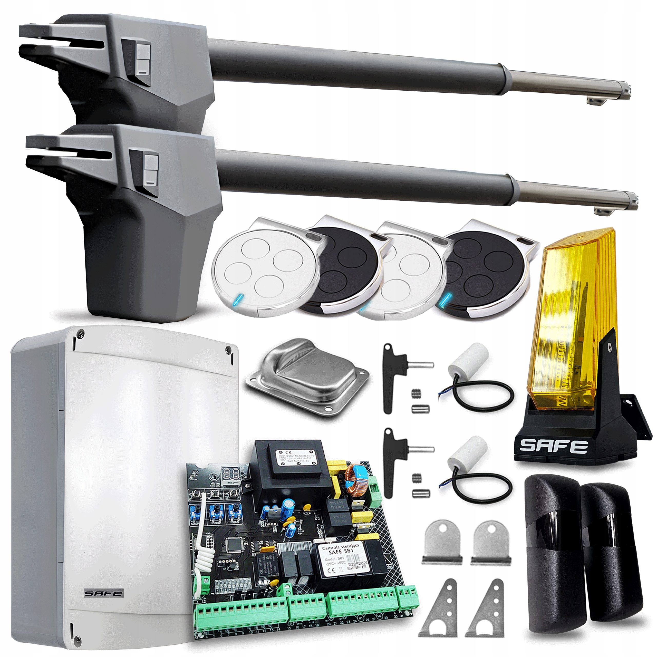 Set Pohon Pre Dvojkrídlovú bránu 7 m lampa 4 x diaľkový ovládač Automat pohon