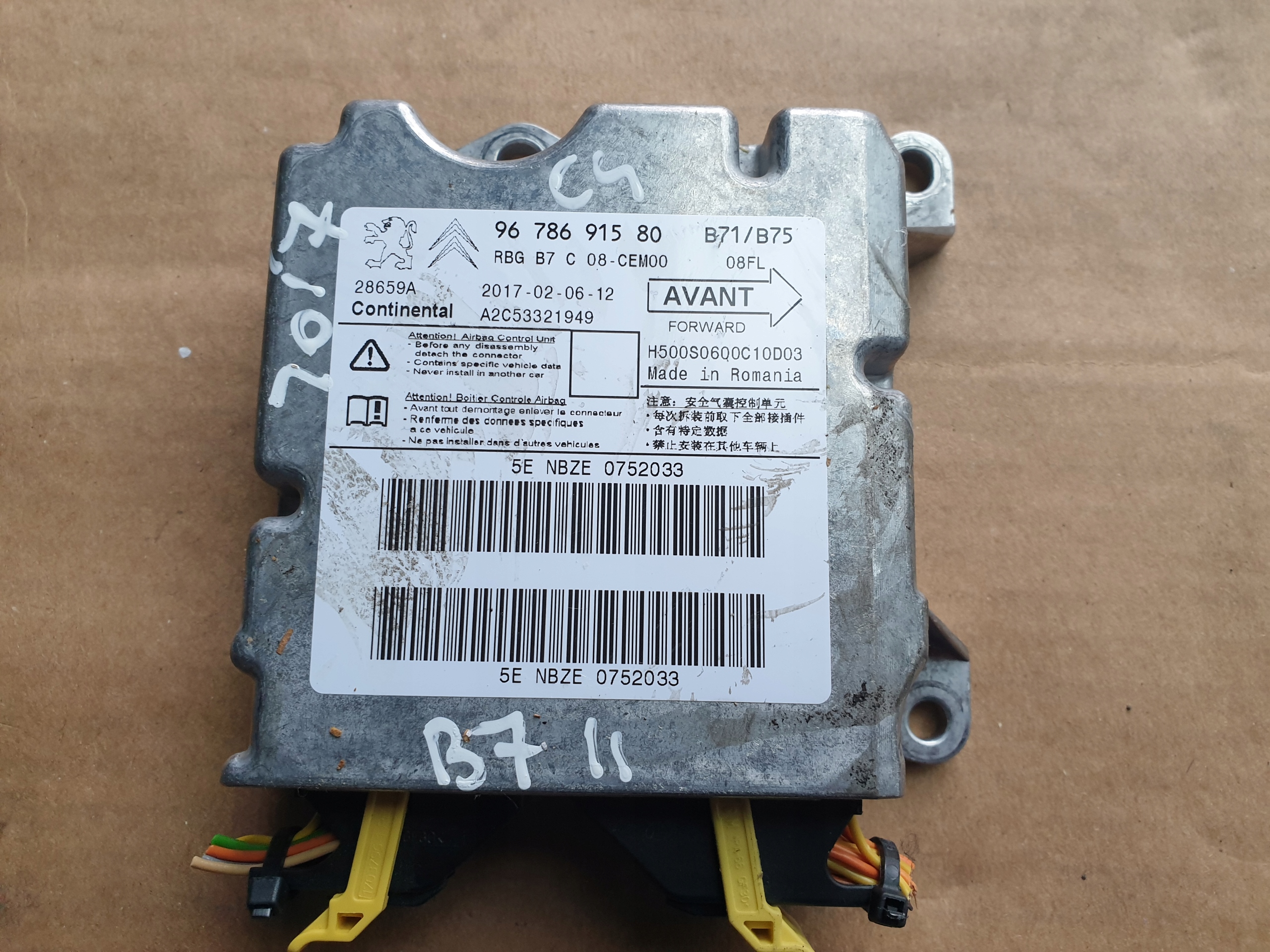 SENSOR control unit CITROEN C4 B7 II 2010-2018 9678691580 without WYPADKU