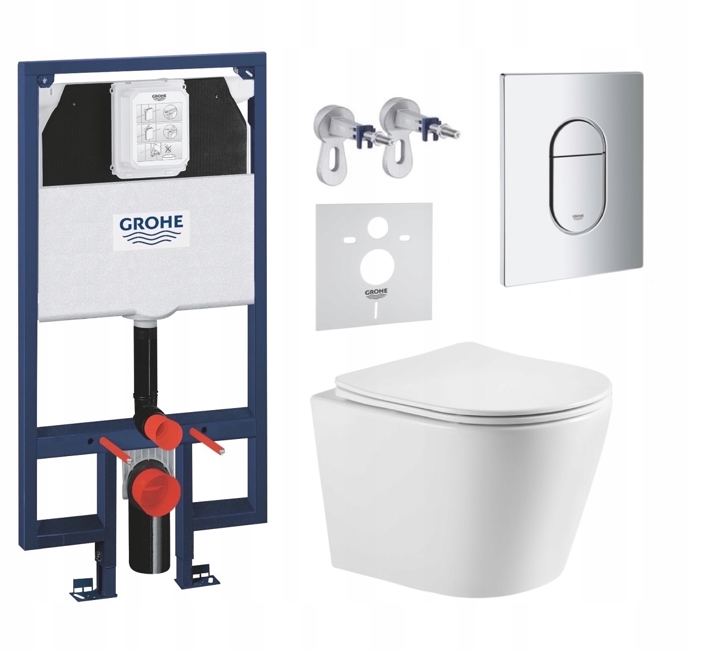 7v1 Wc Sada, Stelaz Grohe Slim Wc Miska Imprese Tornado Tlačidlo