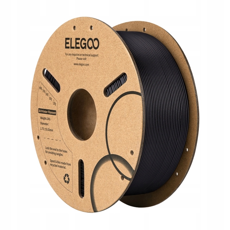Elegoo Pla-cf Filament do Drukarki 3D Fdm 1,75mm 1kg Czarny Włókno Węglowe