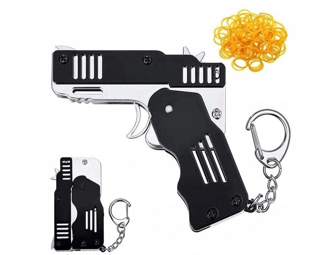 

Breloczek Pistolet Na Gumki 8 Strzałowy