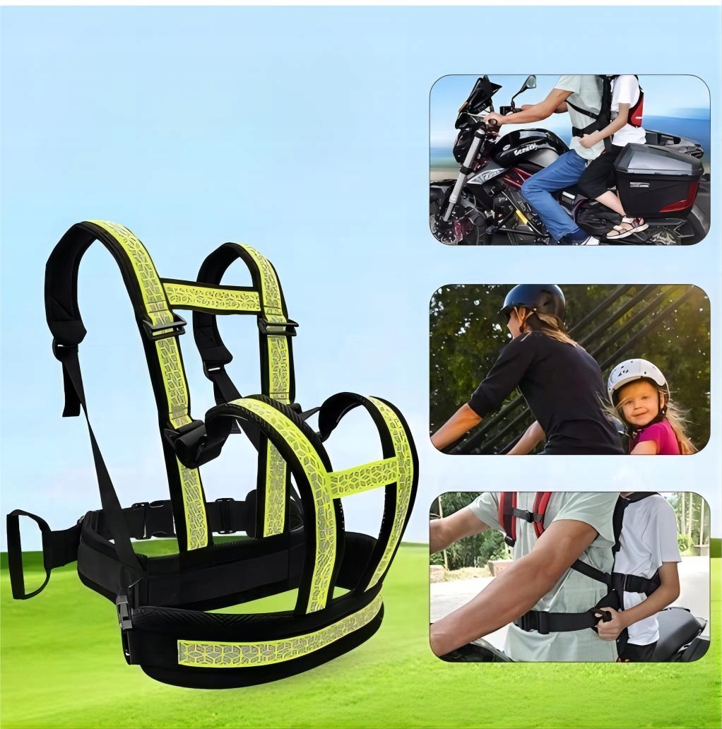 KOLOR ZIELONY PAS BEZPIECZEŃSTWA DLA DZIECKA SZELKI NA MOTOR MOTOCYKL Kolor zielony