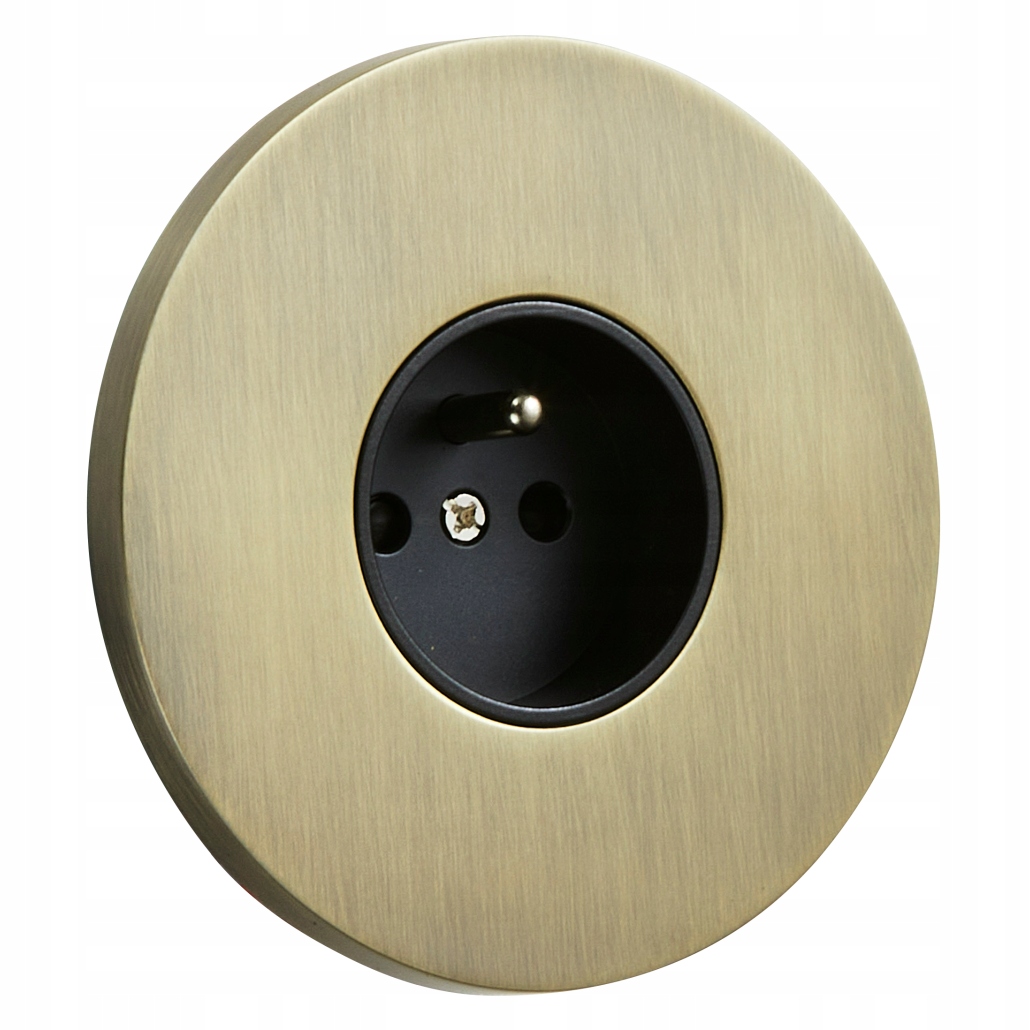 Kontaktní zásuvka kulatá kovová kartáčovaná patina Togglica Round