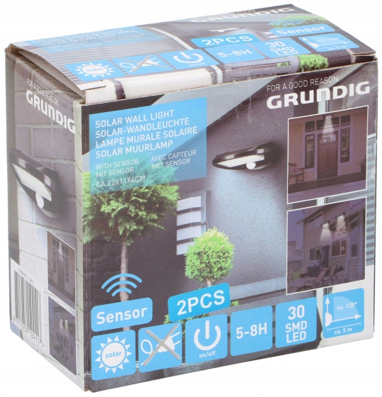 Grundig Solární nástěnné Led svítidlo sada 2 ks ED-212411