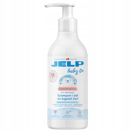 JELP BABY HIPOALERGICZNY SZAMPON I ŻEL DO KĄPIELI 2W1 DLA NIEMOWLĄT 400 ML