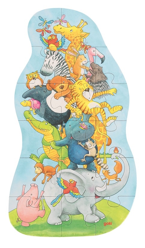 

Zabawki dla dzieci Puzzle Piramida zwierzątek Goki