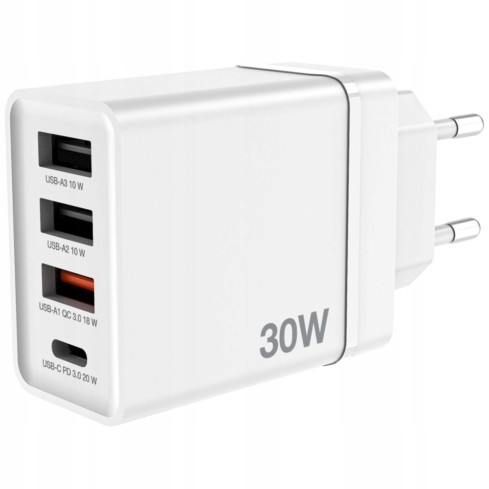 Verbatim Ładowarka siec. 30W 3xUSB-A/USB-C Pd 3.0 CHR-30EU2 biały 49701