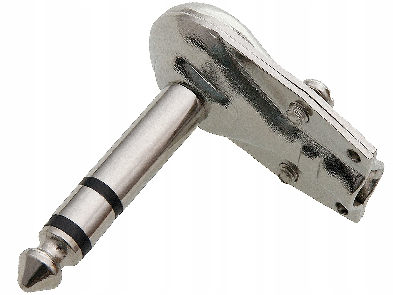 WTYK JACK 6,3mm STEREO METAL KĄTOWY