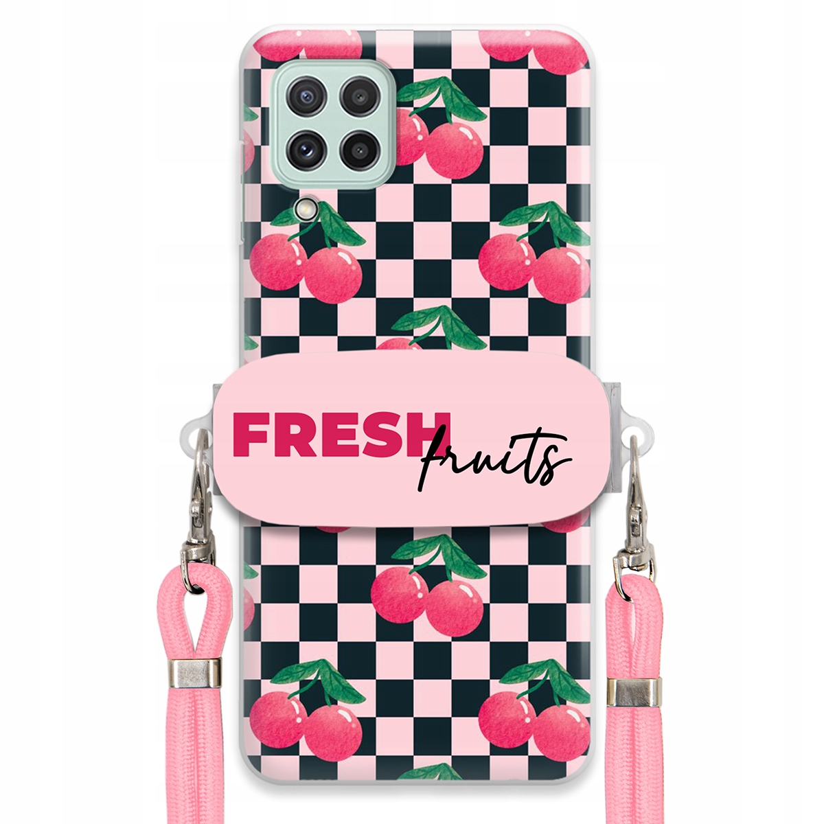 Puzdro pre Samsung A22 5G Crossbody vodítko držiak šachovnice Fresh Fruits