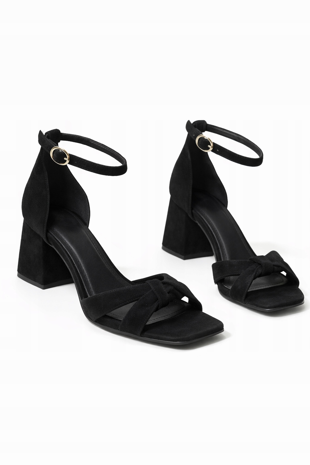Černé Sandály Se Zatočeným Páskem A Kotníkem 38 1I4A