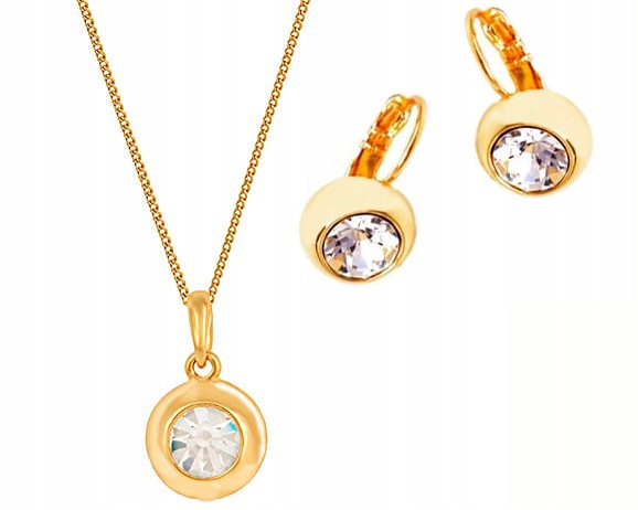 Sada šperků s křišťály Zlatý minimalistický módní set Colibra