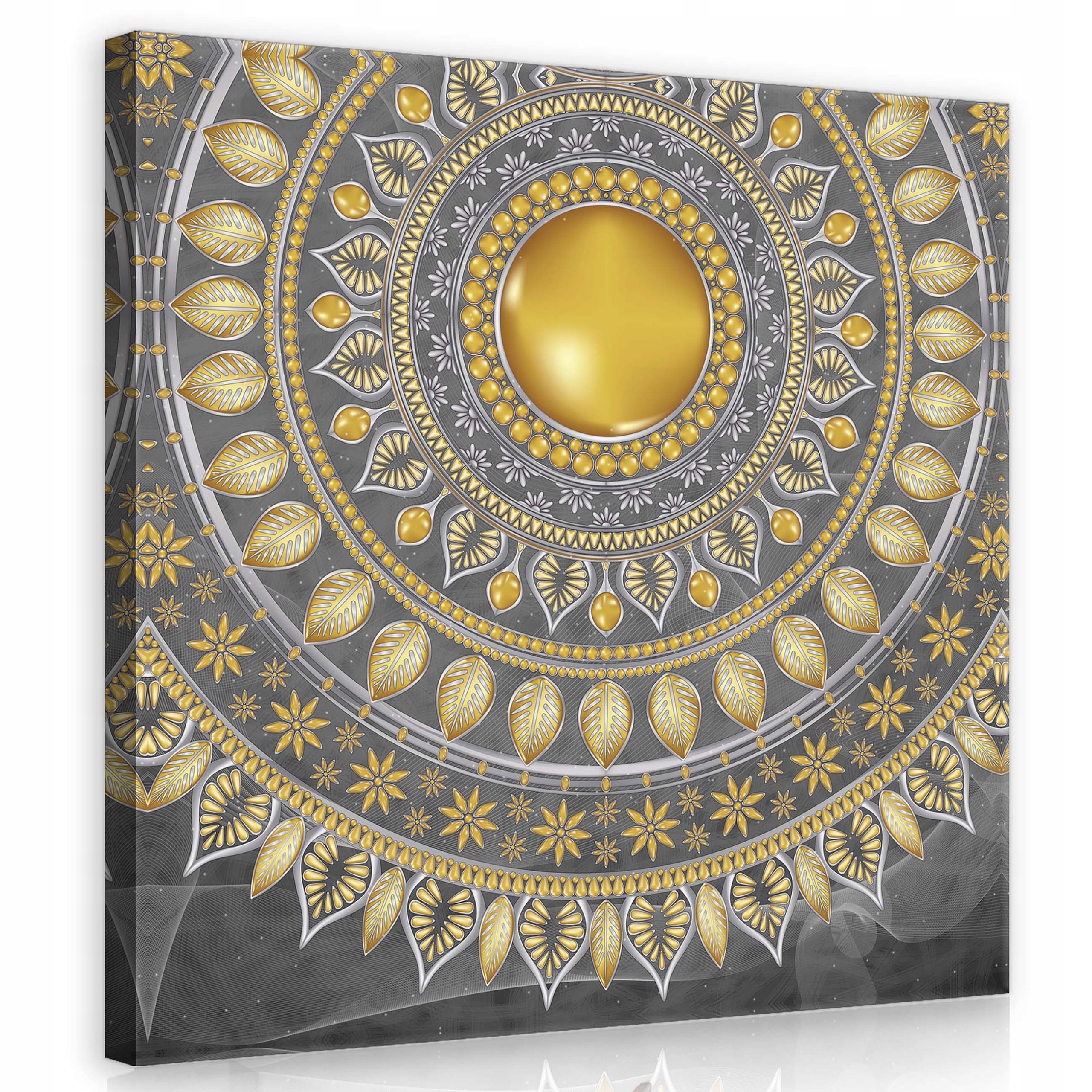 Obraz 80x80 Zlatá Mandala Šedá Harmonie a Orientální akcent do obývacího pokoje
