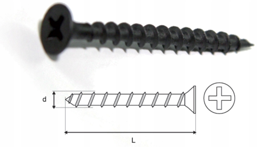 

Wkręty fosfatowane do drewna 3,5x45mm 10dkg