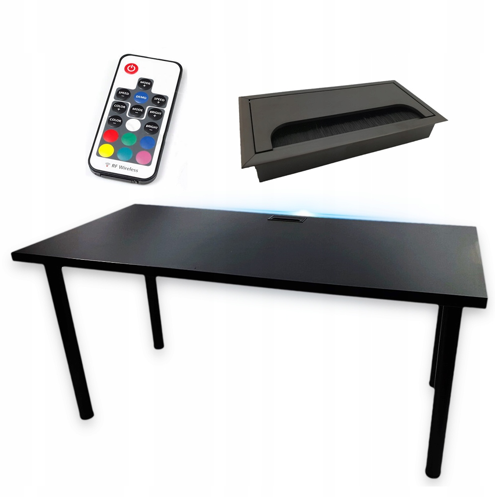 Biurko Gamingowe Czarne Led Przepust 28 Producent