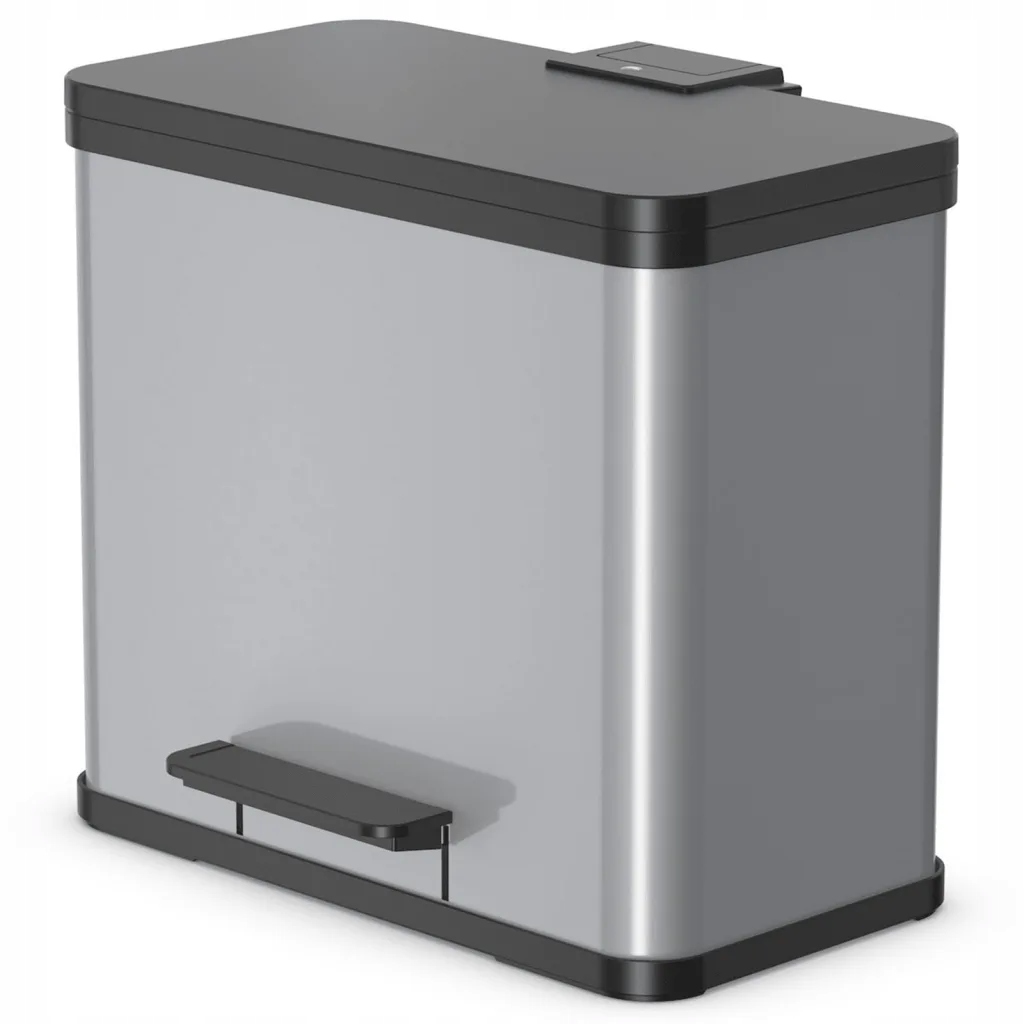 Levně Hailo Odpadkový koš s pedálem Oko Trio Plus, velikost L, 3x9l, stříbrný