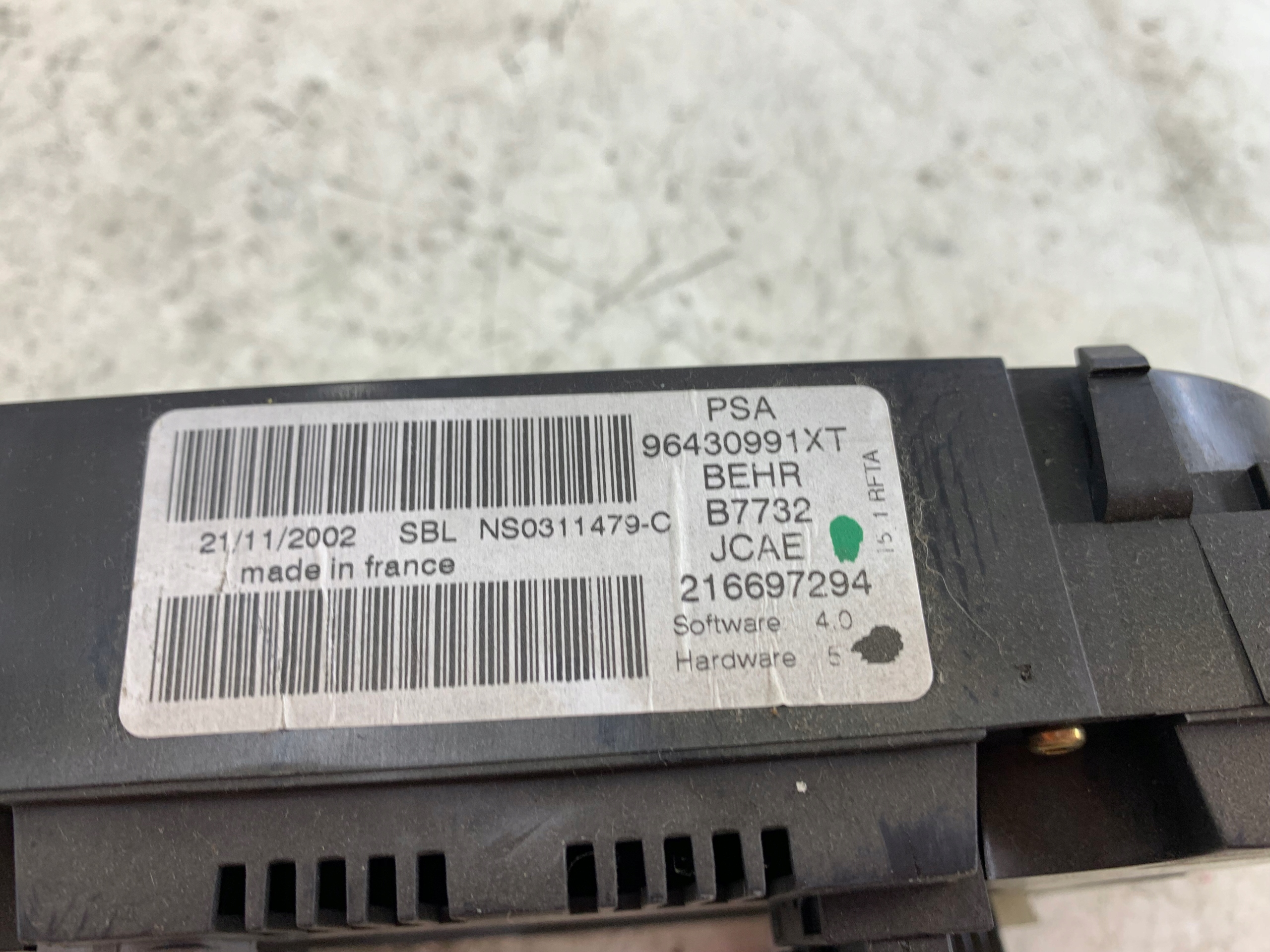 PEUGEOT 307 comandi clima 96430991XT