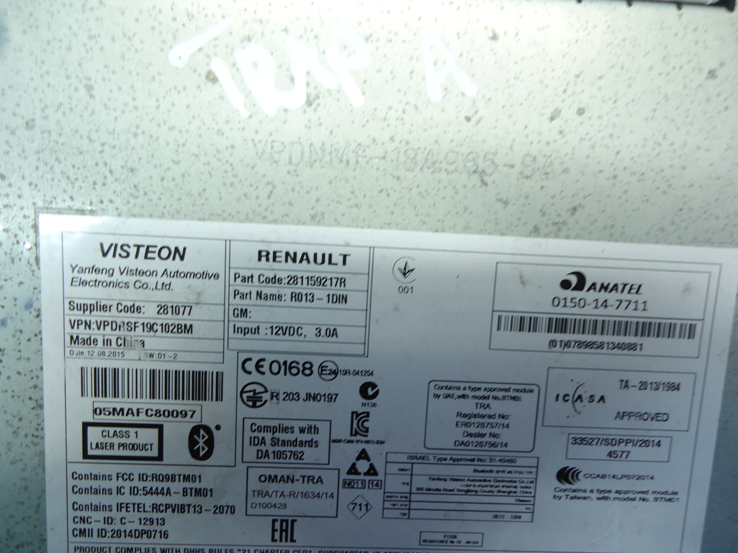 RENAULT MASTER III MOVANO RADIO original 281159217R