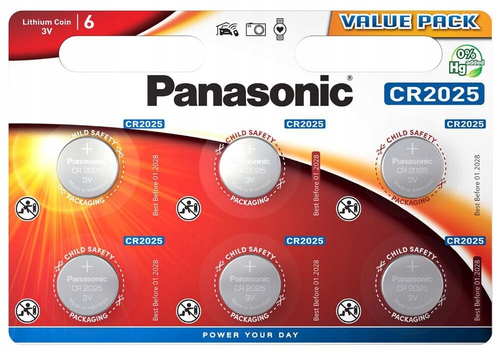 

Bateria litowa Panasonic CR2025 3V 6szt. Blister