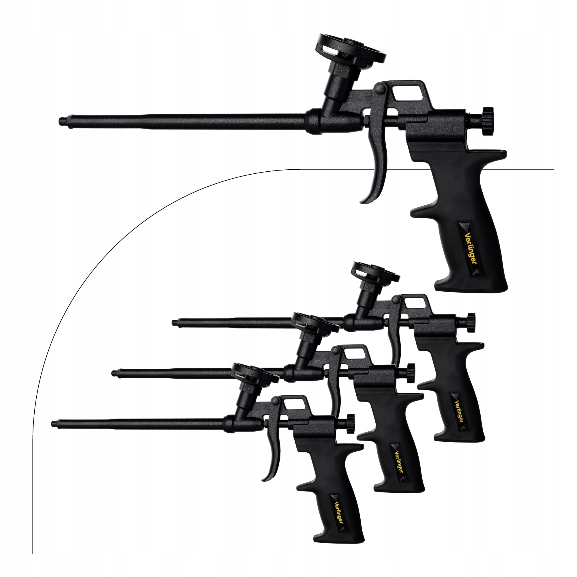 Sada 4 x Pistole na montážní pěnu Teflonová Verlinger VFG-591