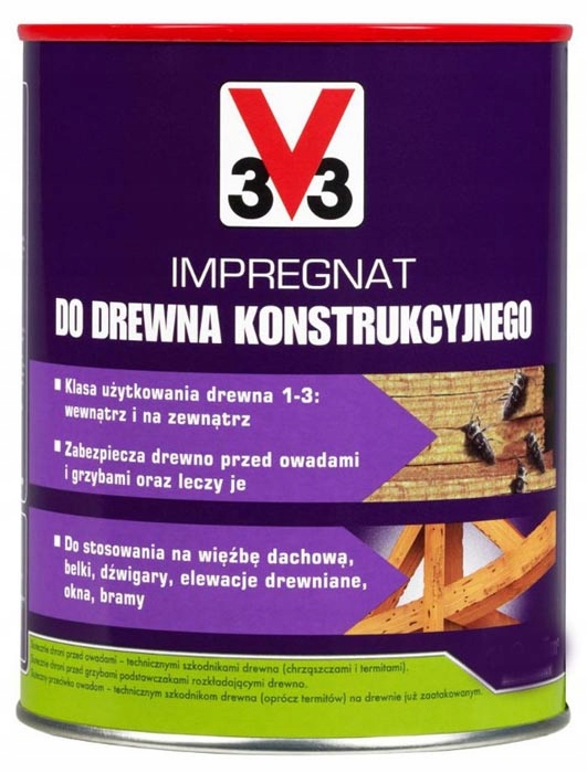 V33 Impregnat do drewna konstrukcyjnego Plus 5L