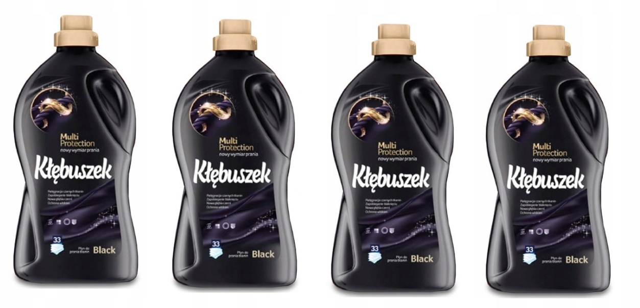 Levně 4x Tekutý prací prostředek Kłębuszek Black 1,82 l