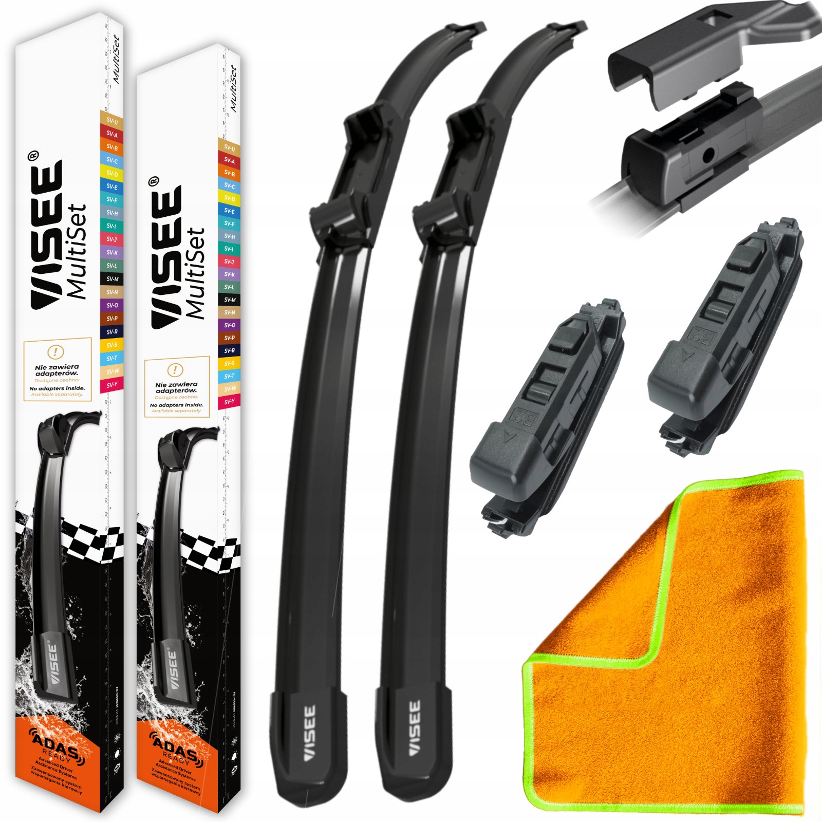 Wycieraczki płaskie Pióra Zestaw Przód Visee 630 550 mm 63 55 cm