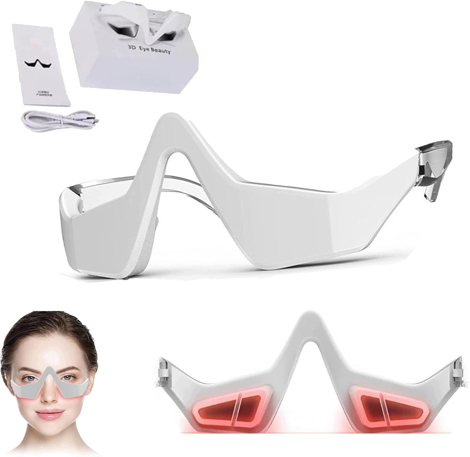 Masážní Přístroj Pod Oči Led Red Light, Stíny, Otoky, Vrásky, Váčky Pod Očima