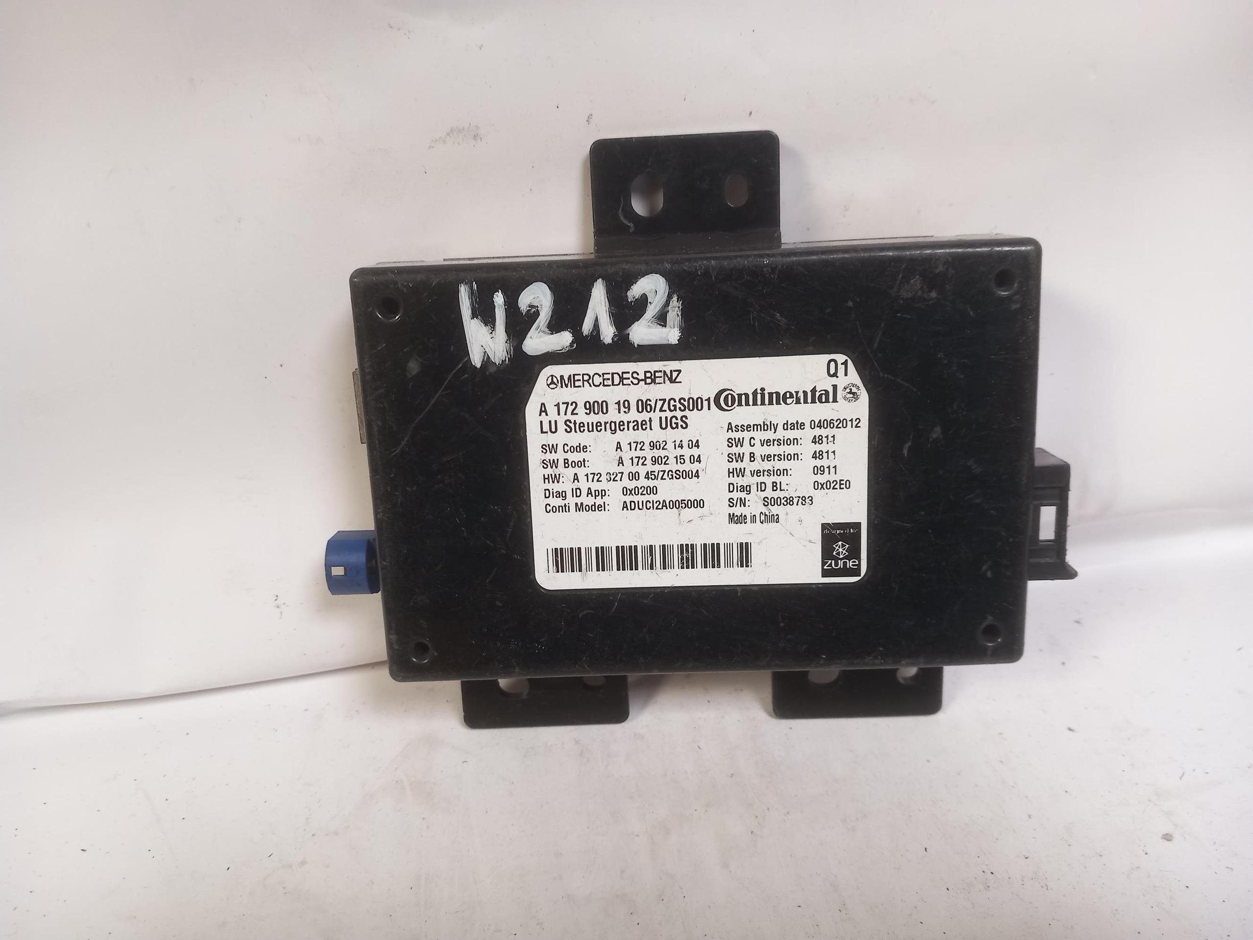 control unit module INTERFEJSU BLUETOOTH MERCEDES E-KLASA W212 A1729001906