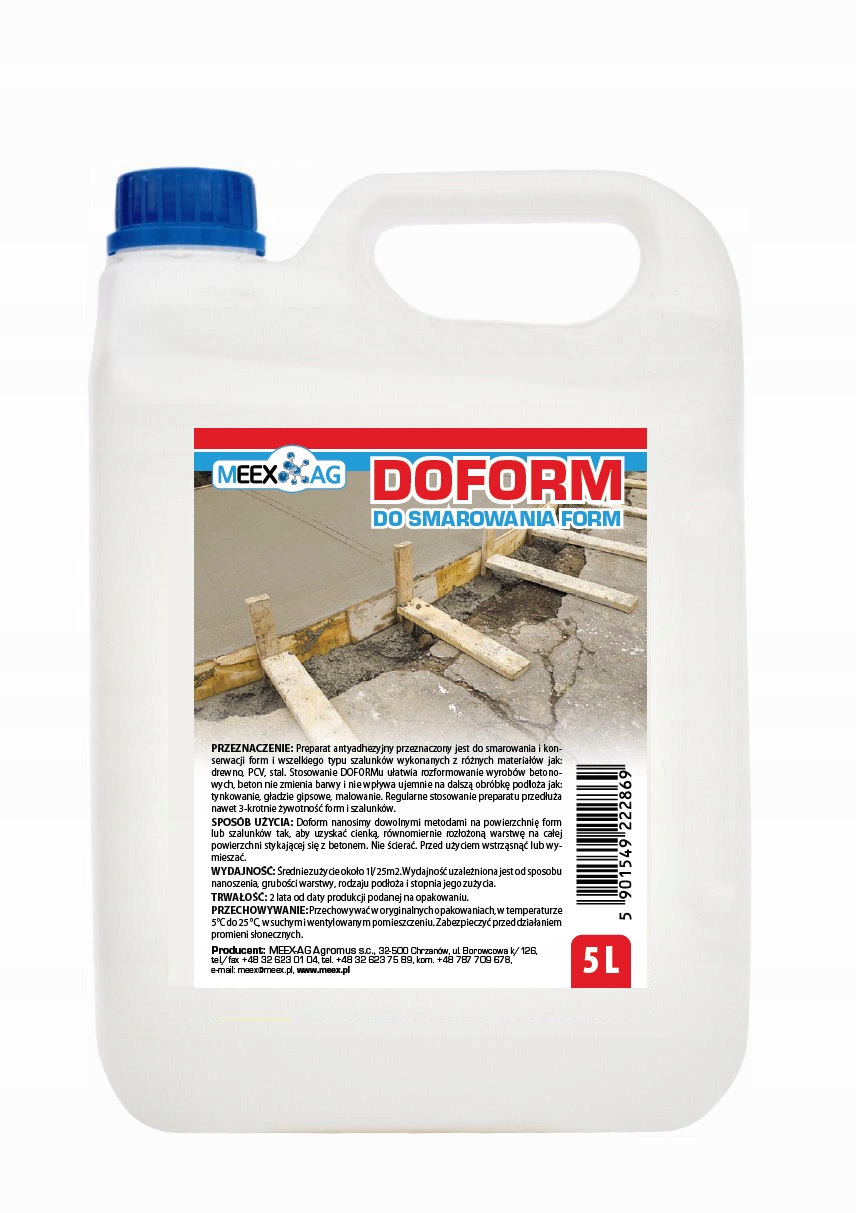 

Płyn, Olej Antyadhezyjny Do Form Szalunków 5l