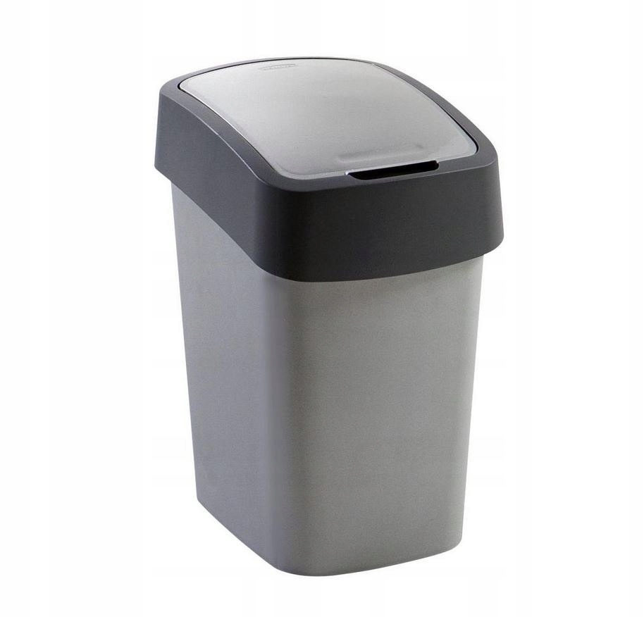 Kosz śmieci GIA 10 l uchylny pokrywą szary ZWY