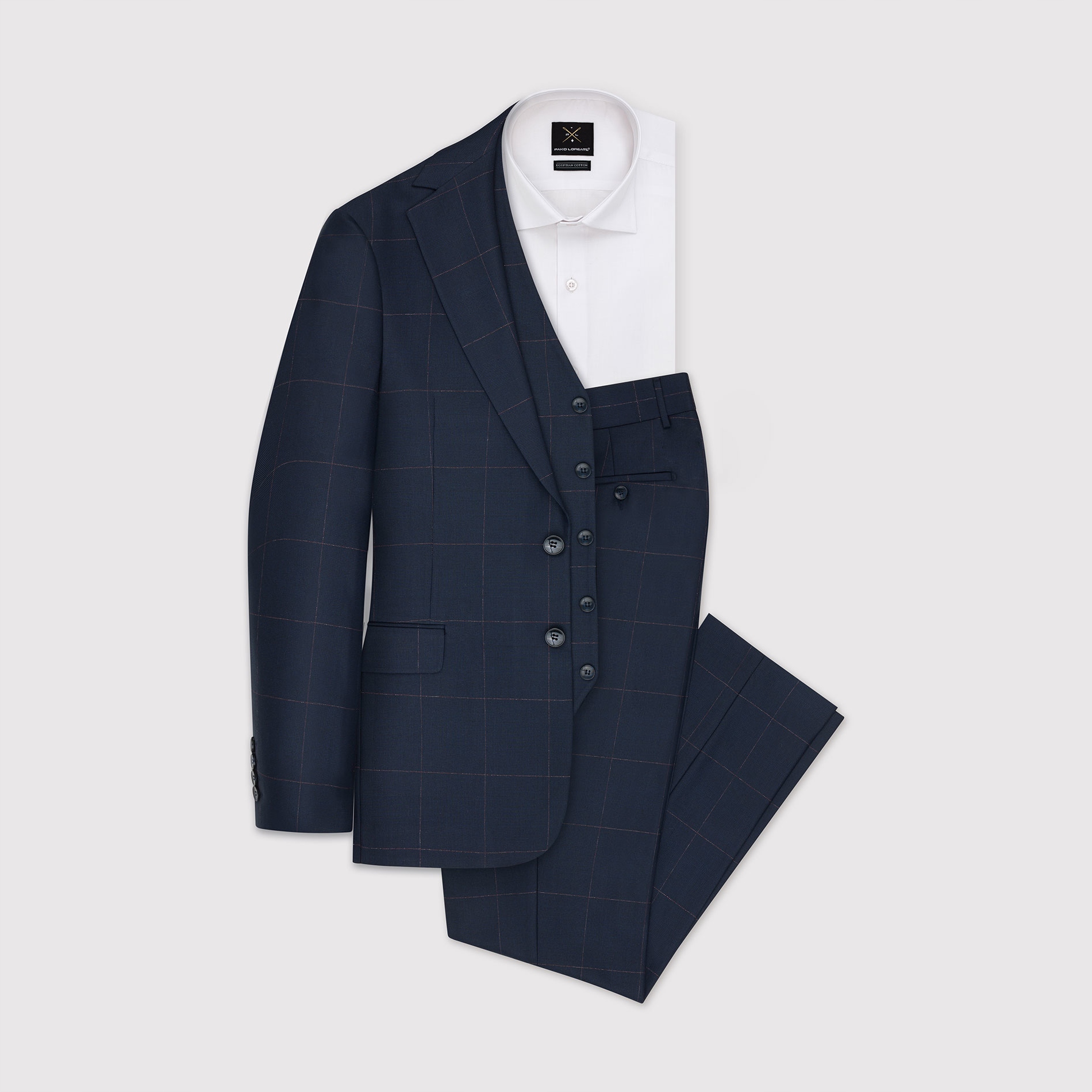 Grantový pánský kostkovaný oblek Pako Lorente vel