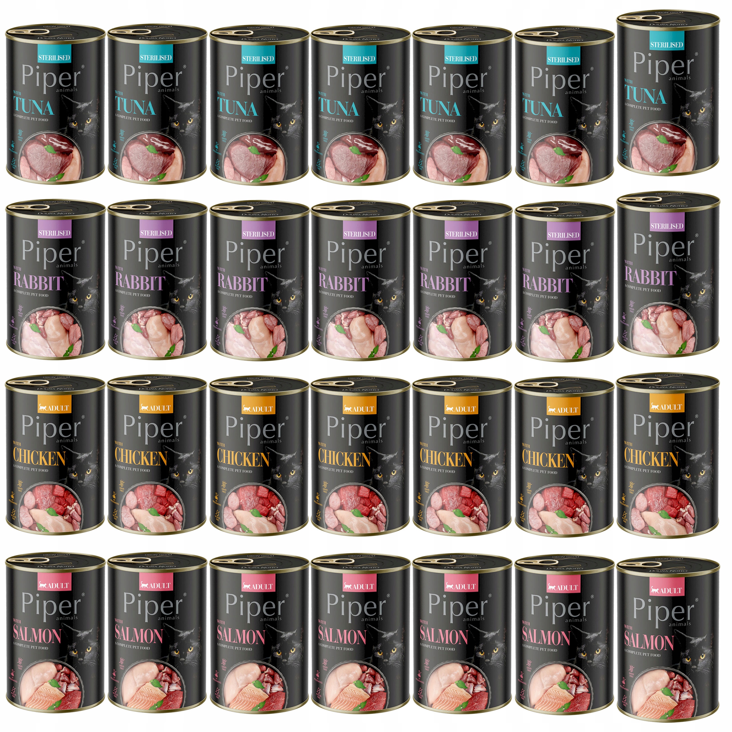 Levně Piper Krmivo mokré pro kočky Dolina Noteci mix chutí 28 x 400 g bez obilovin