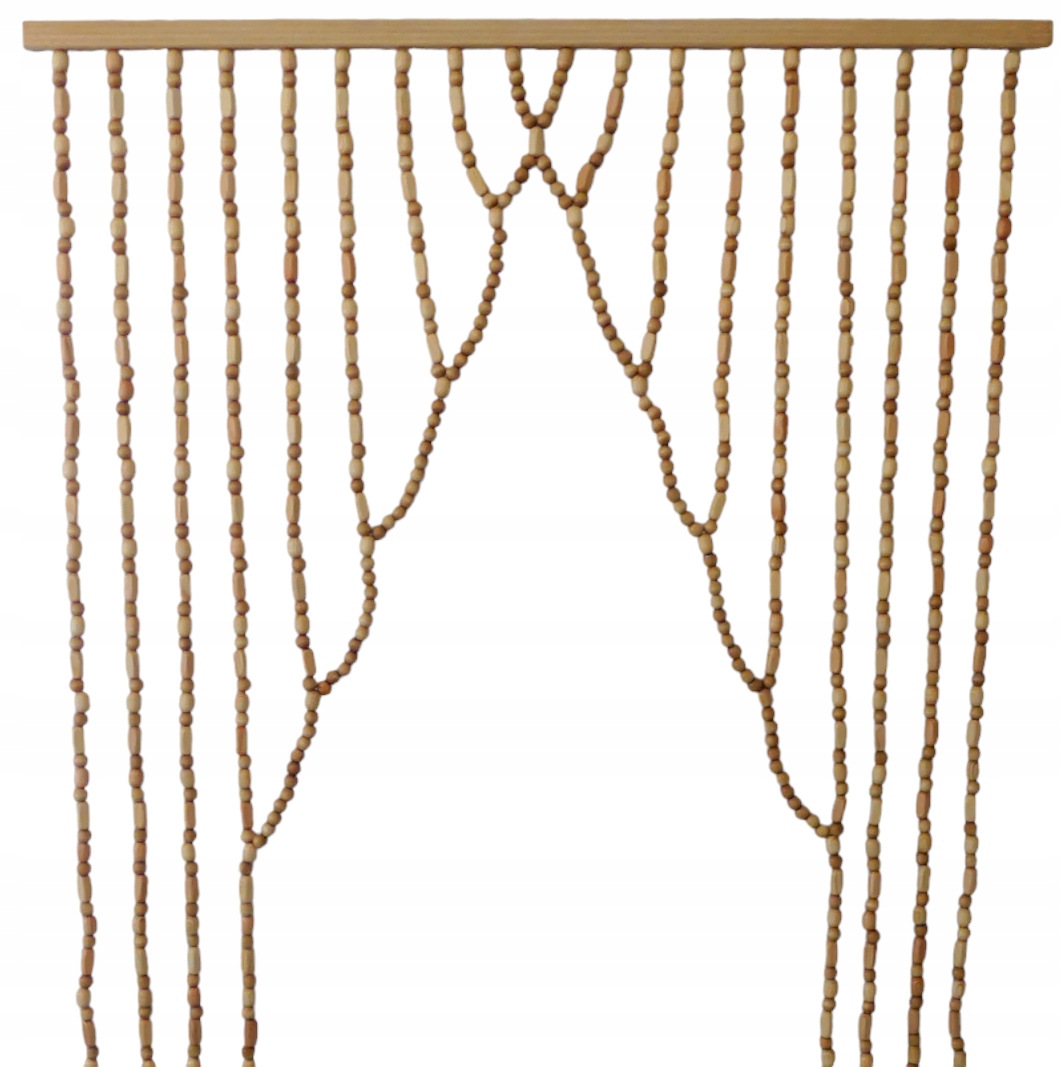 ZASŁONKA Z KORALI DREWNIANYCH PARAWAN DRZWI 80 CM
