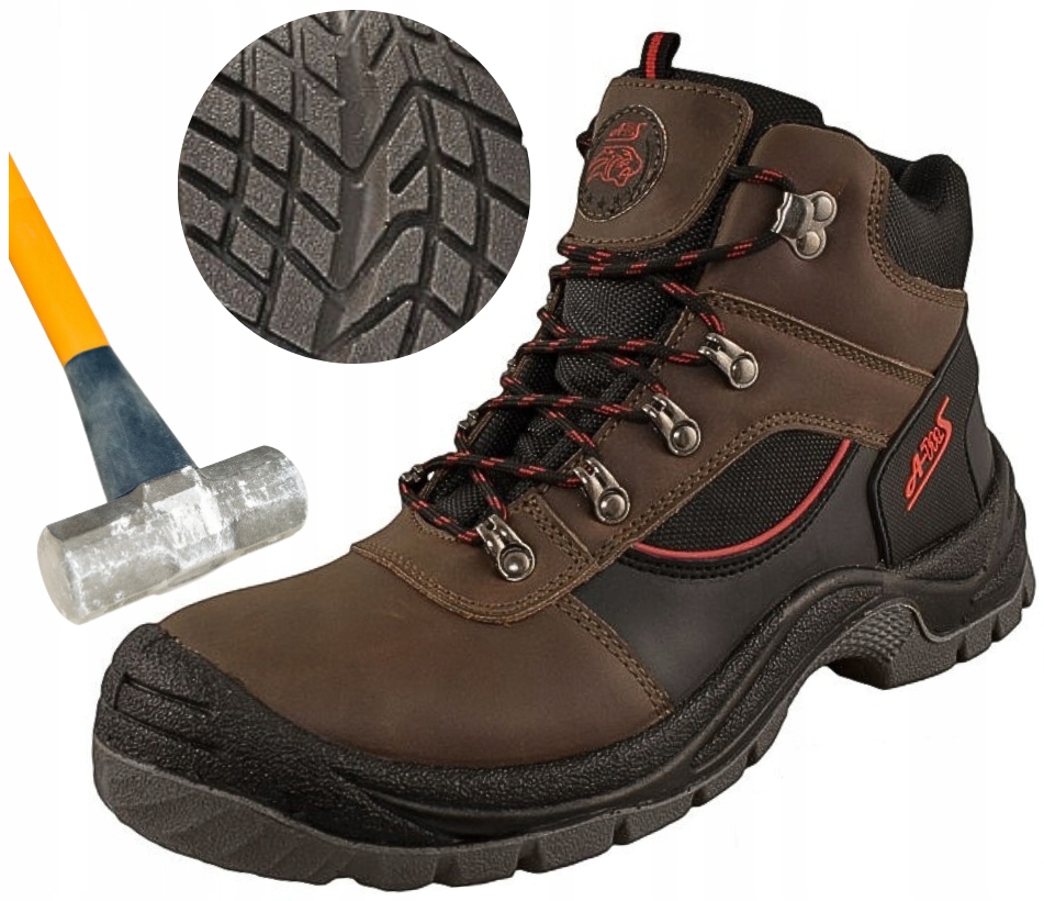 Pánská pracovní obuv Kožené Pracovní Boty S Kovovou Špičkou Bozp 43