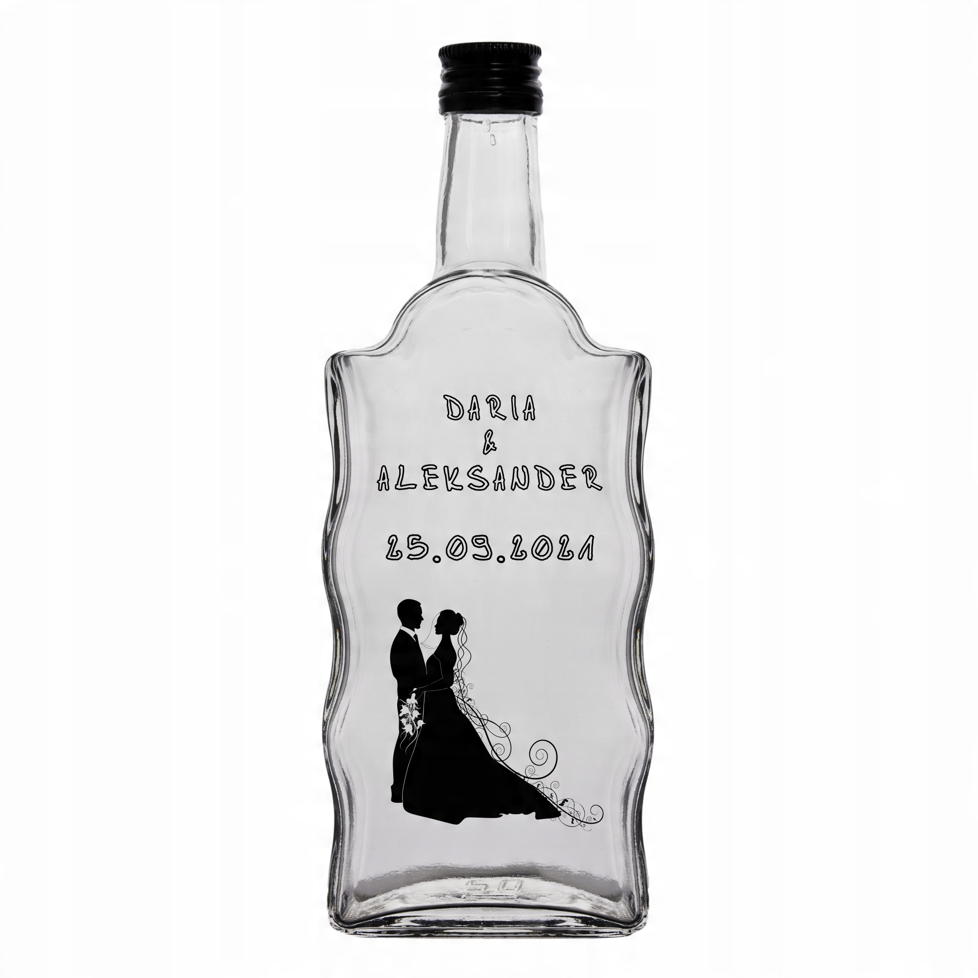 

5X Butelki Weselne Na Alkohol Bimber Wódkę 500ML