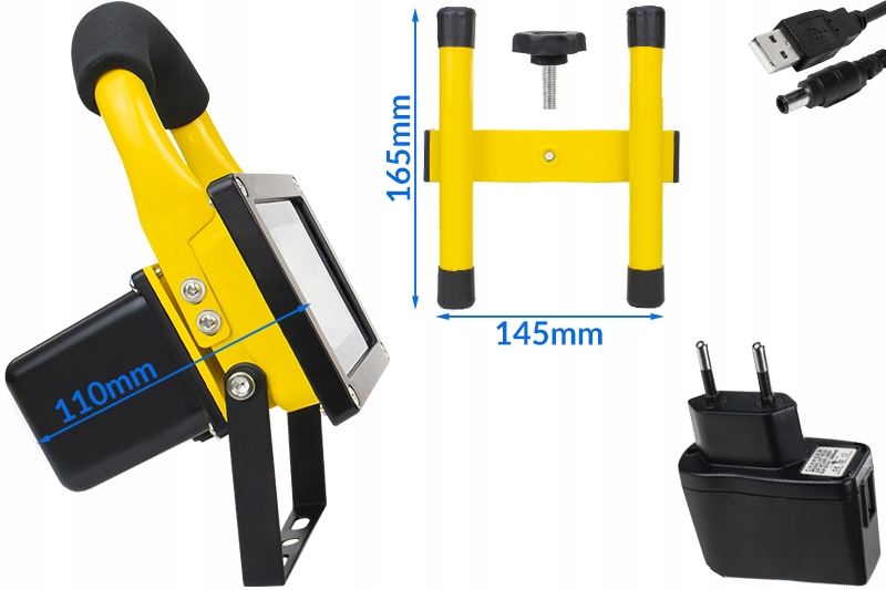 MOCNY REFLEKTOR LAMPA ROBOCZA HALOGEN LED BUDOWLANY PRZENOŚNY AKUMULATOROWY Liczba diod 1